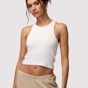 SPIRITUAL GANGSTER-TORI CROP TANK-WHITE SIZE MEDIUM